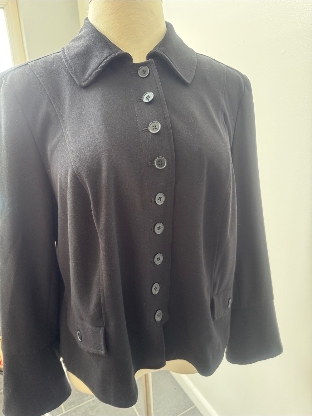 Lane Bryant Black Button-Front Blazer Jacket